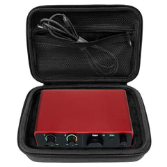 Musiin Audio Interface Hard Case Compatible with Focusrite Scarlett Solo 4th Gen, EVA Portable Bag with Soft Lining, Mesh Pocket, Dual Zipper, and Silicone Handle for Studio, Travel, and Gig Use