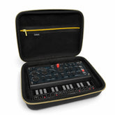 Musiin Analog Synthesizer Case Compatible with Behringer UB-Xa Mini/PRO VS MINI/PHARA-O MINI/JT MINI, with Mesh Pocket, Gold Zipper and Handle for Studio, Travel and Stage Carrying(Gold Tone Edition)