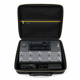 Musiin Guitar Digital Effects Processor Case Compatible with Neural DSP Quad Cortex, Portable Storage with Mesh Pocket, Cable Compartment, Gold Zipper and Handle (Gold Tone Edition)