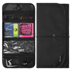 Musiin Guitar Accessory Portable Case, Hanging Hook Foldable Multi-Pocket Design for Picks, Strings, Capo, Straps and Accessories, Fits in Gig Bags, Essential for Guitarists and Musicians