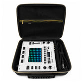 Musiin DJ Production Case Compatible with KORG KAOSS PAD V KAOSS KP3+, with Cable Divider, Mesh Pocket, Gold Zipper and Comfortable Handle for Studio, Daily Storage and Live Use(Gold Tone Edition)