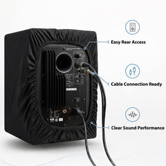 Musiin Home Studio Monitor Dust Cover Compatible With YAMAHA HS8,Adam T7V KRK Rokit 8 G4,JBL 308P Mkll and PreSonus Eris E8 XT Black 8-Inch Professional Protective Powered Speaker cover(2 packs)