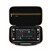 Musiin Guitar Effects Case Compatible with Neural DSP Quad Cortex Mini Processor, with Mesh Pocket, Gold Zipper and Molded Carry Handle for Studio, Daily Storage and Stage(Gold Tone Edition)