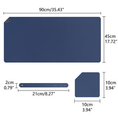 Musiin Music Studio Desk Leather Mouse and Keyboard Mat with Coaster, Ideal for Office, Creative Work, and Recording Studios