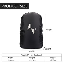 Musiin Backpack Waterproof Rain Cover, 70L Reflective Backpack Cover with Storage Pouch, Protects Musical Instruments and Gear from Rain, for Hiking, Travel, Camping, Outdoor Show Activities (Black)