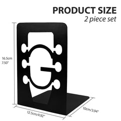 Musiin Guitar Shape Metal Bookends, Black Heavy-Duty Decorative, Music Books, CDs & Magazines Holders for Home Office Studio Library, Modern Design Book Organizer Pair