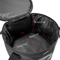 Musiin Accessories Bag for Guitar, Bass, Keyboard, Drums Cables & Adapters Multi-Function Round Storage, Internal Mesh Pocket for Connectors, Convenient and Stylish Music Gear Organizer.