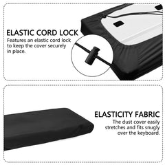 Musiin 61 Keys Piano Keyboard Cover Compatible with Nord Electro 6 HP, KORG NAUTILUS 61,MODX M6, and More, Water-Repellent with Adjustable Drawstring and Storage Bag Outdoor Stage Live Show Protect