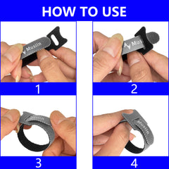 Musiin Instrument Cable Ties, Lightweight and Easy to Store, Suitable for Guitar Cables/MIDI Cords/Power Wires, Compatible with Various Audio Cable Management Needs (10 Packs)