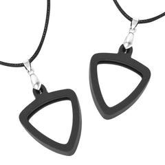 Musiin 2 Packs Necklace Silicone Guitar Picks Pendant Lanyard Pendant Reversible Universal Pick Thickness (Triangular)