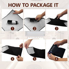 Musiin Premium Self-Adhesive Cloth for Microphone Cover Guitar Head Cover, 13×13in Cloth for Most Revelator Dynamic USB Harmonica Small Audio Equipment and More, black & khaki set for easy pairing