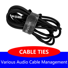 Musiin Instrument Cable Ties, Lightweight and Easy to Store, Suitable for Guitar Cables/MIDI Cords/Power Wires, Compatible with Various Audio Cable Management Needs (10 Packs)