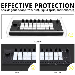 Musiin MIDI Keyboard Controller Acrylic Cover Compatible with Ableton Move, Transparent with Pre-Drilled Cable Management Channels, Dustproof Suitable for Home Studio Desktop Protection