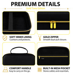 Musiin Audio Mixer Case Compatible with Behringer P24, Gold Top Zipper Comfortable Handle and Internal fix Strap Design, for Studio, Travel and Live Performance Carrying(Gold Tone Edition)