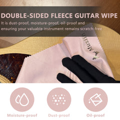 Musiin Original Guitar Cleaning Cloth, Custom Soft Microfiber, Lint-Free Polishing Cloth for Guitar, Violin, Piano, Keyboard, Trumpet, Clarinet. (6 Colors Packs)