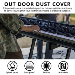 Musiin 61 Keys Piano Keyboard Cover Compatible with Nord Electro 6 HP, KORG NAUTILUS 61,MODX M6, and More, Water-Repellent with Adjustable Drawstring and Storage Bag Outdoor Stage Live Show Protect