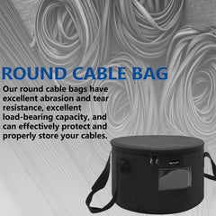 Musiin Accessories Bag for Guitar, Bass, Keyboard, Drums Cables & Adapters Multi-Function Round Storage, Internal Mesh Pocket for Connectors, Convenient and Stylish Music Gear Organizer.