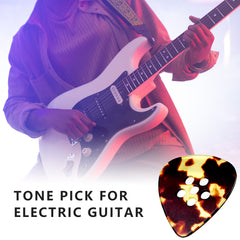 Musiin Custom Premium Guitar Pick Hand-Made Clear Tone pick for Electric Guitar Bass for Funk Jazz Blues Music (Tortie)