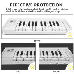 Musiin Piano Keyboard Acrylic Cover Compatible With Arturia MicroLab,Transparent Reserved Wire Groove,Waterproof and Dustproof, Suitable for Home Studio Desktop Protection