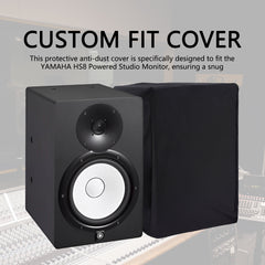 Musiin Home Studio Monitor Dust Cover Compatible With YAMAHA HS8,Adam T7V KRK Rokit 8 G4,JBL 308P Mkll and PreSonus Eris E8 XT Black 8-Inch Professional Protective Powered Speaker cover(2 packs)