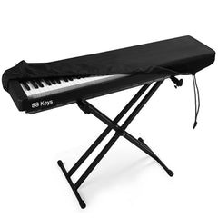 Musiin Home Studio 88-key piano keyboard dust cover, compatible with Yamaha PSR-EW425, Genos2, Roland V-COMBO VR-730, elastic cord lock, daily dustproof pet hair protection (black)