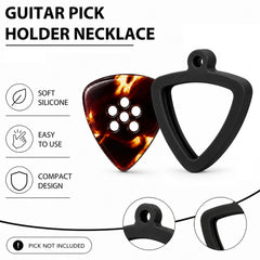 Musiin Guitar Pick Holder Necklace Compatible with Fender Dunlop D'Addario Triangle Picks, easy to access, suitable for players of various styles to showcase unique musical taste