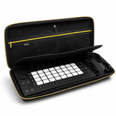 Musiin Production Stations Case Compatible with Ableton Move Arturia MicroLab MK3, Gold Zipper, Built-in Mesh Pocket, Cable Compartment, Fixed Design for Travel and Live Sets(Gold Tone Edition)