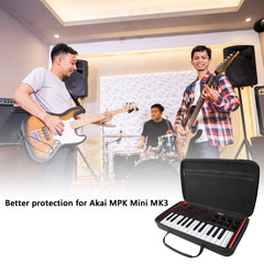 Musiin Premium Velvet Hardshell Case Compatible with LIVEN Texture,Evoke,XFM,Lofi-12, 8bit warps,AKAI Professional MPK Mini MK3,Hercules DJControl Mix Ultra,MIDI Controller Keyboard cover(Black)