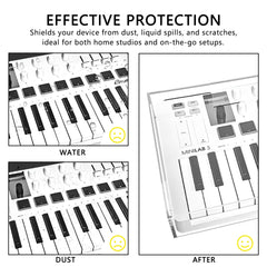 Musiin Premium Acrylic Midi Keyboard dust Cover Reserved Wire Trough, Waterproof and dustproof, Compatible with Arturia MiniLab 3 Keyboard Protective