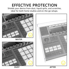 Musiin Premium Acrylic dust cover for NI Drum Controller Device Reserved wire trough, waterproof and dustproof, compatible with Native Instruments Maschine+ Mk3 protective