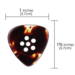 Musiin Hand-Made 3in1 Multi Flat clear Tone Premium thick Pick for Electric Guitar Bass Jazz Blues Guitar (Tortie)