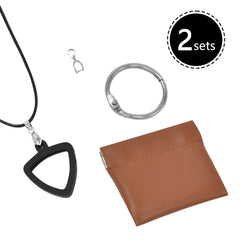 Musiin 2 Packs Necklace Silicone Guitar Picks Pendant Lanyard Pendant Reversible Universal Pick Thickness (Triangular)