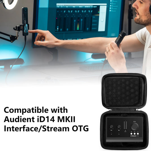 Musiin Audio Interface Case for Audient iD14 MKII &amp; Stream OTG | Stop Carrying Your Recording Gear Loose