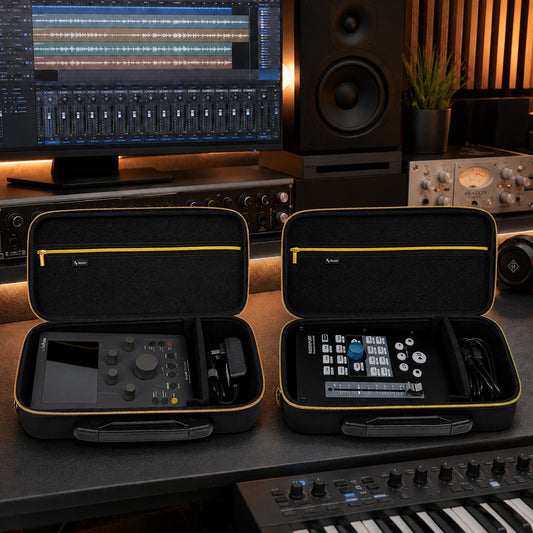 Musiin Audio Control Case for Softube Flow Studio, PreSonus FaderPort, UA Volt 476P/476, RODECaster Video S, NI Komplete Audio 6 MKII — Studio Gear Storage Portable Organization Solution