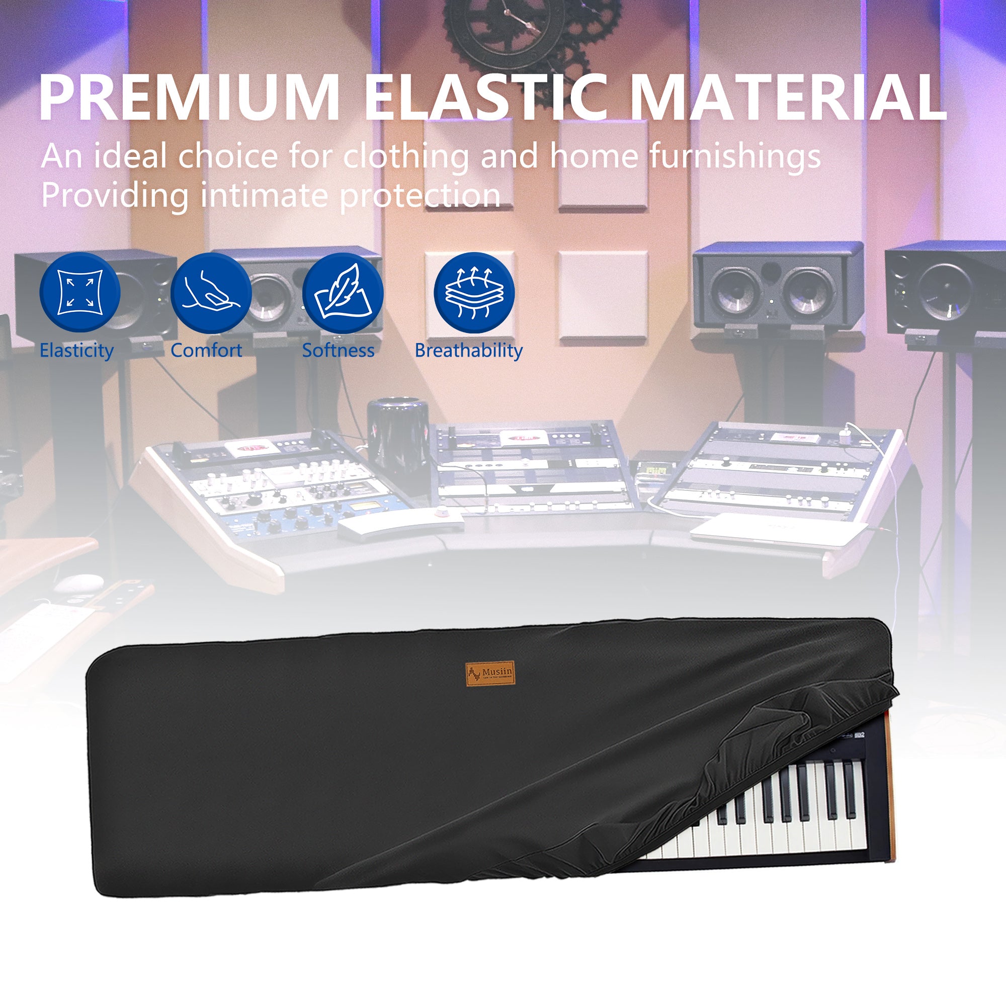 Musiin 73 Keys Piano Keyboard Cover, Compatible with Roland V-STAGE 76,