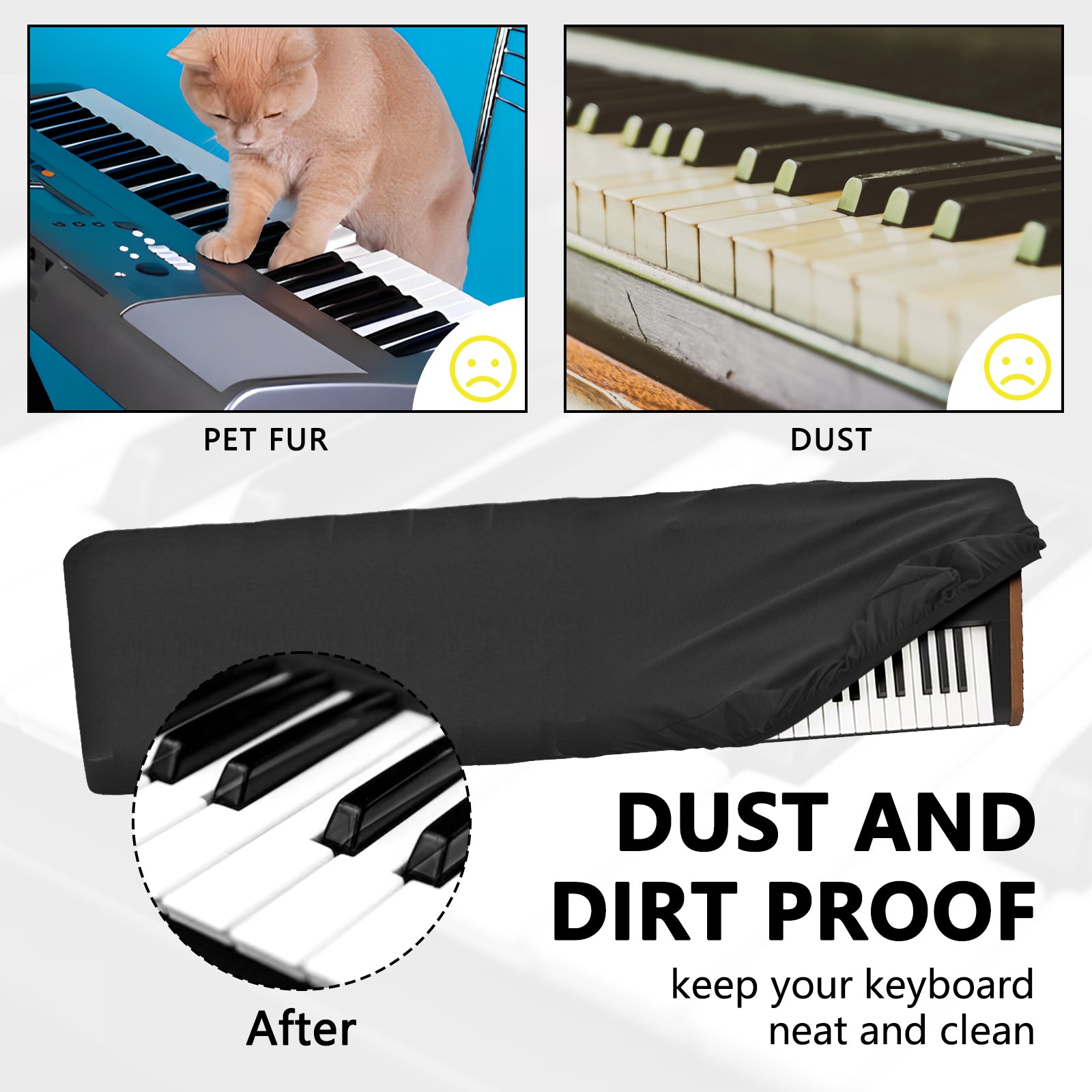 Musiin Deluxe Keyboard Dust Cover - Compatible with KORG NAUTILUS AT 88, NAUTILUS 88, KRONOS 88, KRONOS Titanium 88, KROME EX88, KRONOS LS and More 88-Key Synthesizers offering full-cover protection