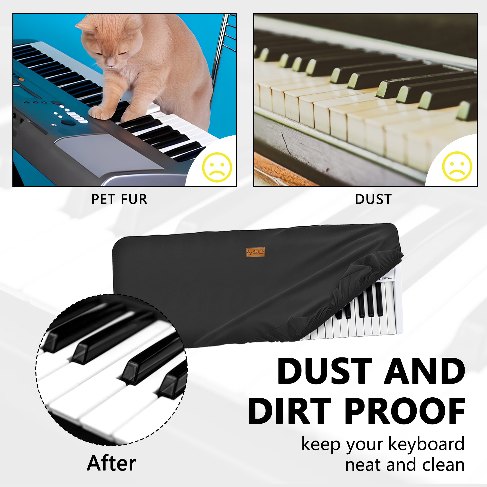 Musiin Premium 49 Key Keyboard Cover Compatible with Arturia KeyLab 49 MkII