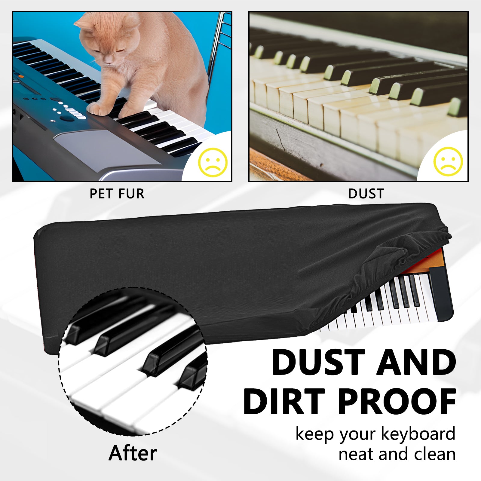 Musiin Keyboard Dust Cover Compatible with KORG i3 KROME EXCOPPER KROME EX61 Key Model KROME-61 Keyboard KingKORG Synthesizers, Stretchable Chinlon, Water-Resistant, Dust & Pet scratch Protection