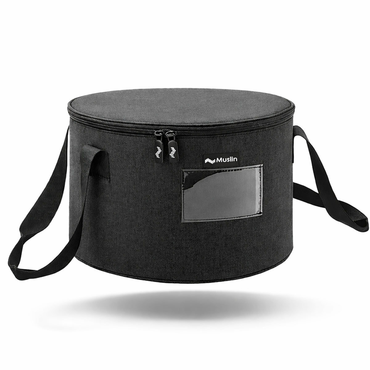 Musiin Accessories Bag for Guitar, Bass, Keyboard, Drums Cables & Adapters Multi-Function Round Storage, Internal Mesh Pocket for Connectors, Convenient and Stylish Music Gear Organizer.