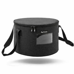 Musiin Accessories Bag for Guitar, Bass, Keyboard, Drums Cables & Adapters Multi-Function Round Storage, Internal Mesh Pocket for Connectors, Convenient and Stylish Music Gear Organizer.