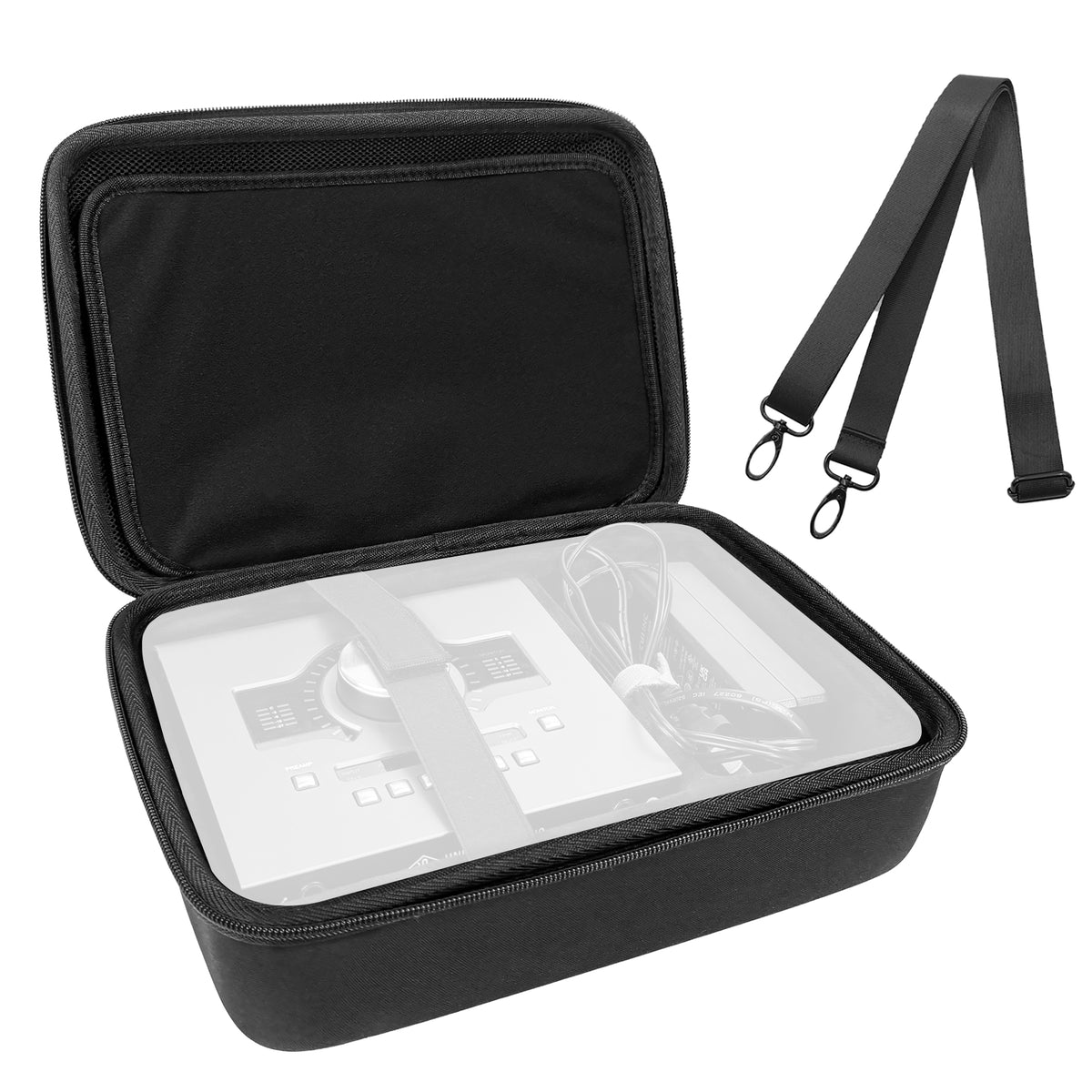 Musiin Audio Interface Carrying Case Compatible with Apollo Twin X DUO Gen 2/QUAD Gen 2, Equipped with Comfort Handle and Adjustable Shoulder Strap, Suitable for Traveling(Black)
