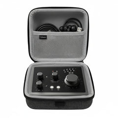 Musiin Audio Interface Case Compatible with sonicake smart box/Audient iD4,NI komplete Audio1/2,features soft lining, mesh pocket for cables, and comfy handle—ideal for studio, rehearsal, and travel.