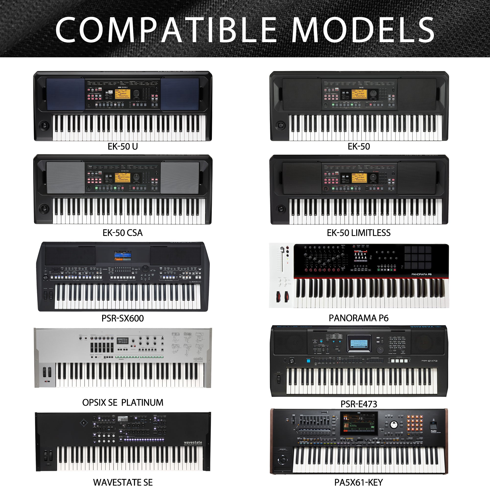 Musiin 61 keys piano keyboard dust cover, Compatible with KORG Pa1000, Pa700, Pa700RD, Pa700 ORIENTAL, Pa600, Pa600QT, and Pa300,Luxury Chinlon Anti-dust & Scratch-proof, Smooth Touch & Custom Fit