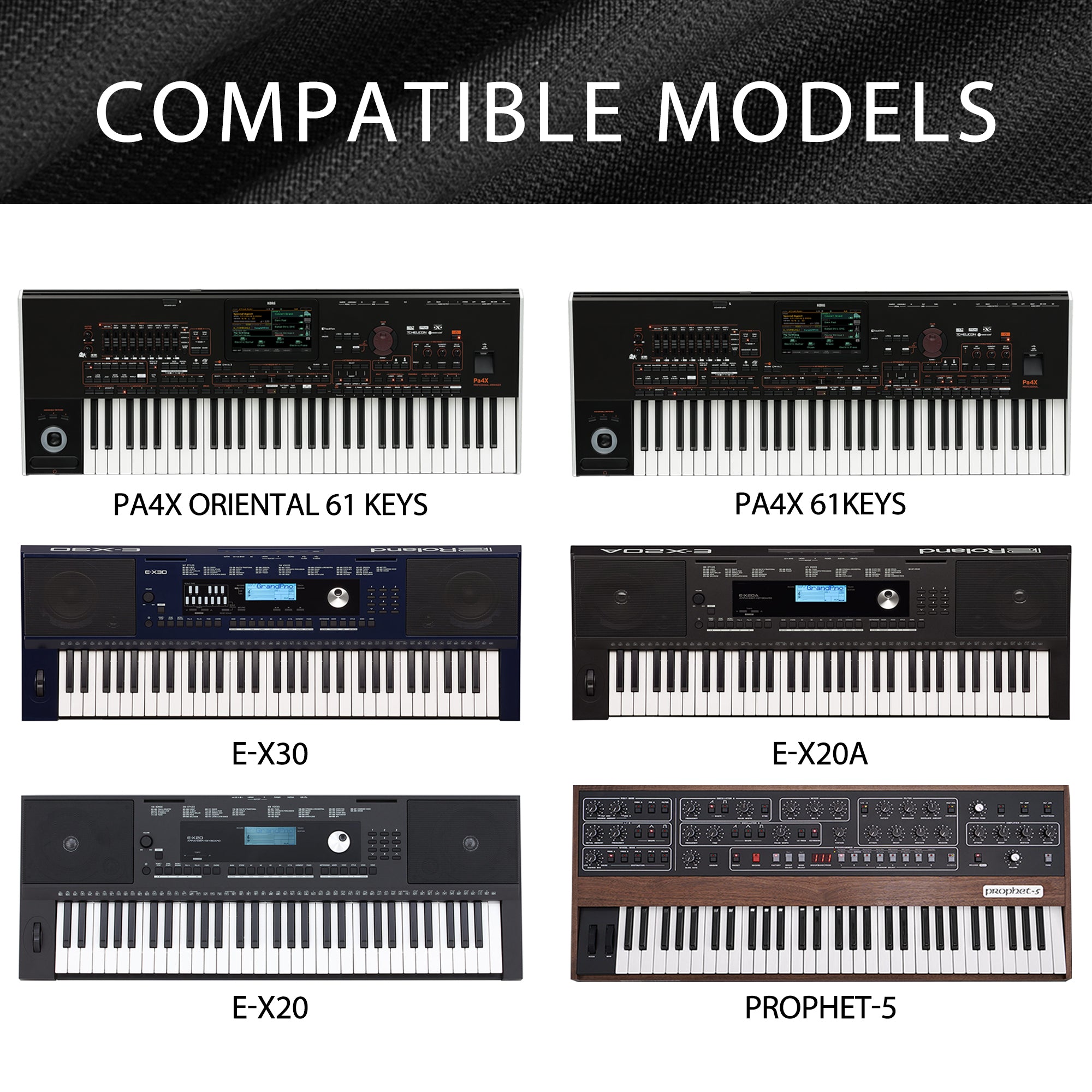 Musiin 61 keys piano keyboard dust cover, compatible with Sequential Prophet-5/KORG Pa4X Oriental 61/Pa4X 61/Roland E-X30/X20A/X20, Anti-scratch and Dustproof, Premium Soft Touch & Fitted design