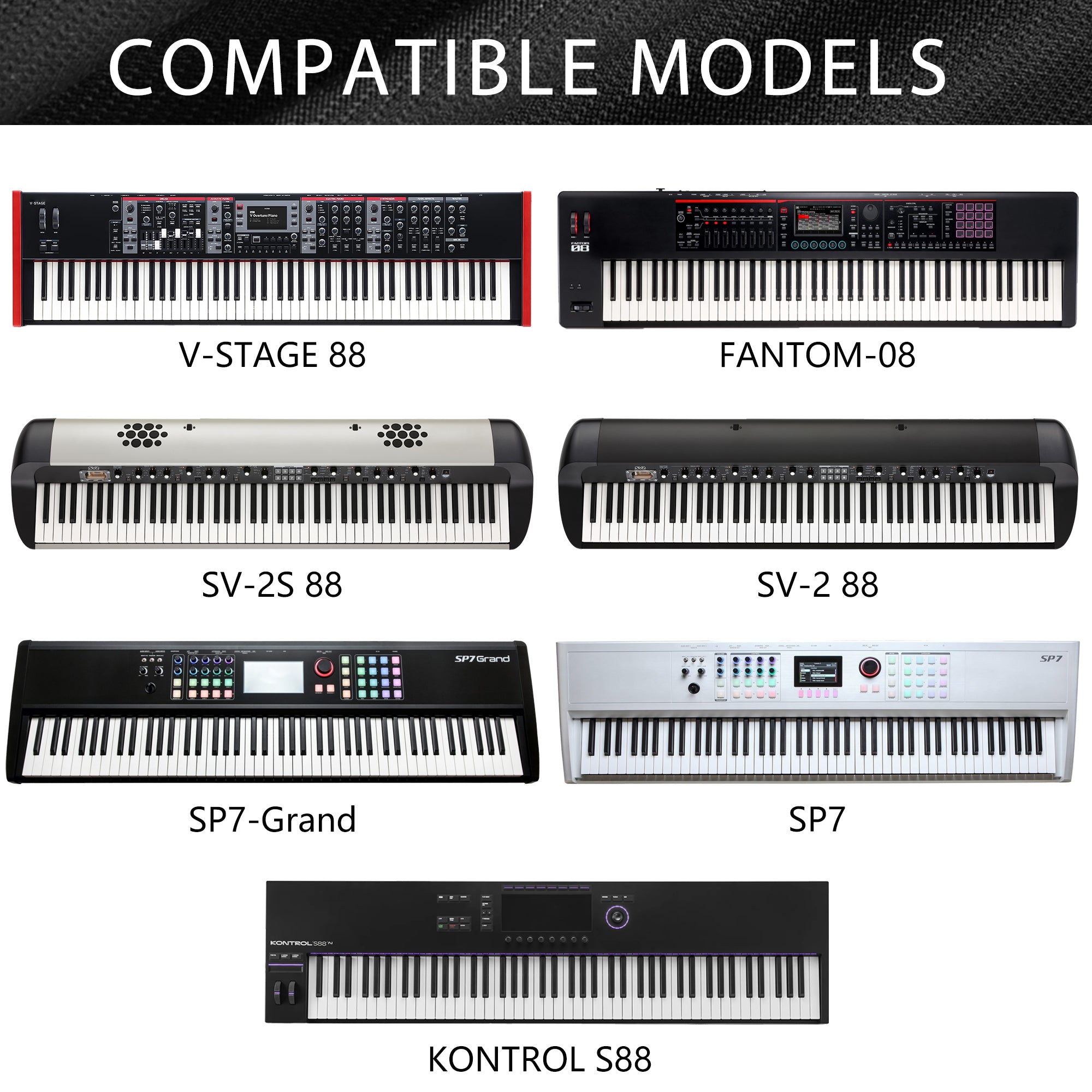 Musiin 88 Keys Keyboard Synthesizer Dust Cover,Compatible with Roland V-STAGE 88,FANTOM-08,KORG SV-2 88,SV-2S 88, Premium Chinlon Anti-scratch and dustproof, Soft Touch & Fitted Design