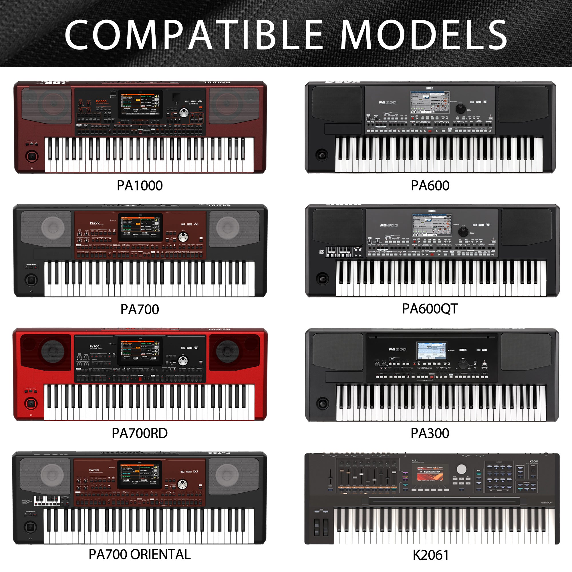 Musiin 61 keys piano keyboard dust cover, Compatible with KORG Pa1000, Pa700, Pa700RD, Pa700 ORIENTAL, Pa600, Pa600QT, and Pa300,Luxury Chinlon Anti-dust & Scratch-proof, Smooth Touch & Custom Fit