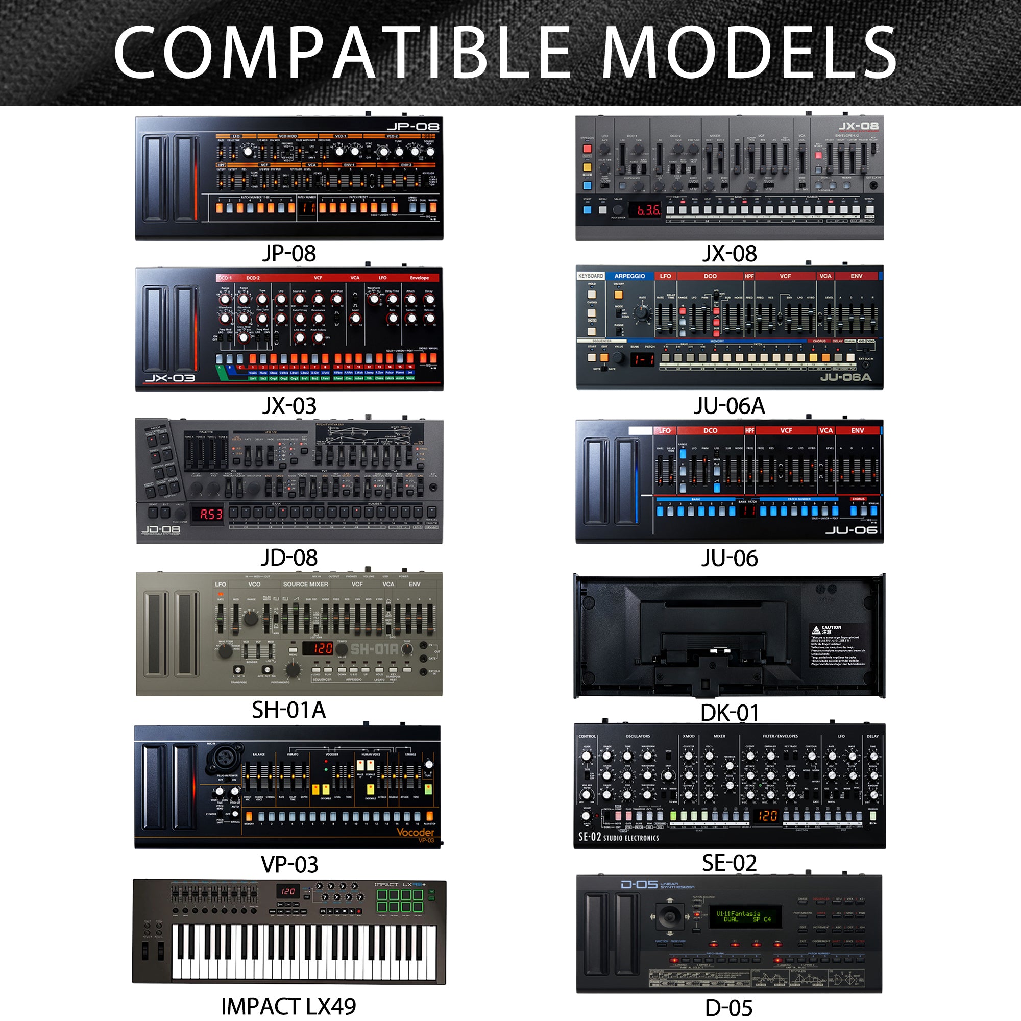 Musiin Synthesizer Dust Cover, Compatible with Roland JD-08, JX-08, JU-06A, JU-06, JP-08, JX-03, DK-01 Premium Chinlon Anti-scratch and dustproof, Soft Touch & Fitted design