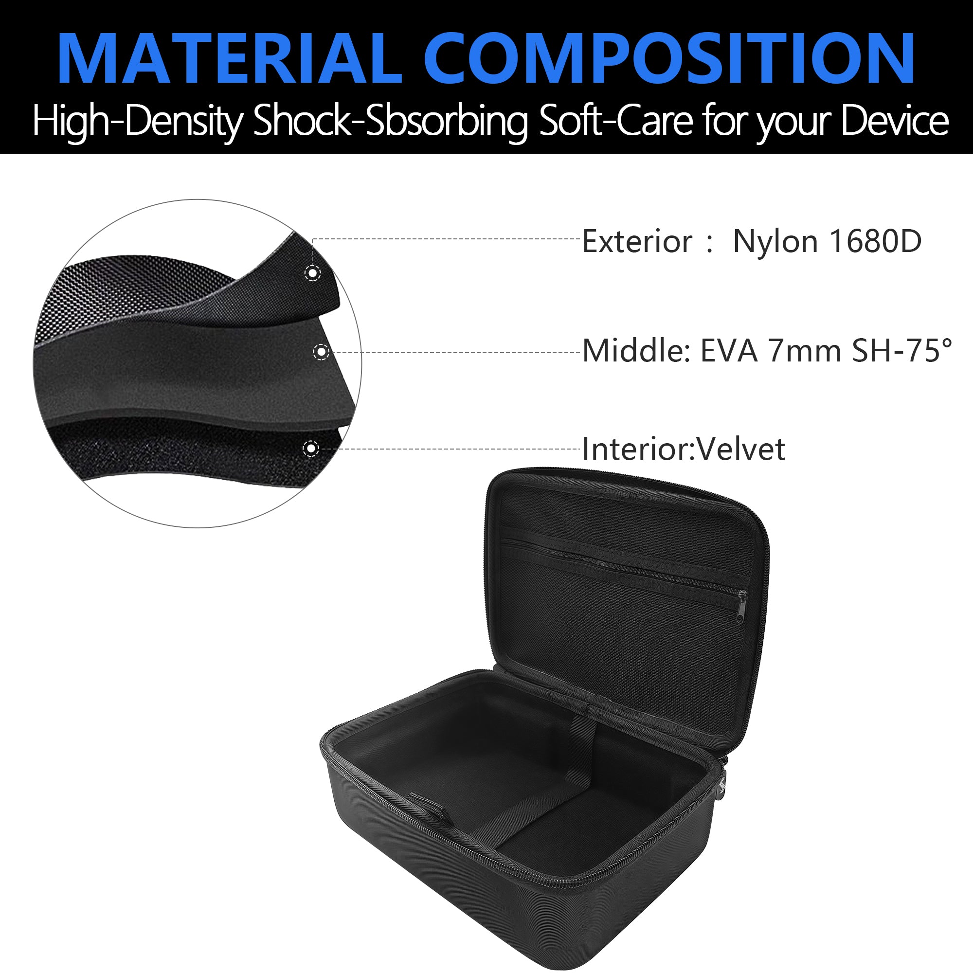 Musiin Audio Interface Storage Case, Compatible with SSL2 MKII and SSL2+ MKII Audio Interfaces, Top Cover Zipper Mesh Pocket Design and Handle Strap, Portable Travel Storage Case (Black)