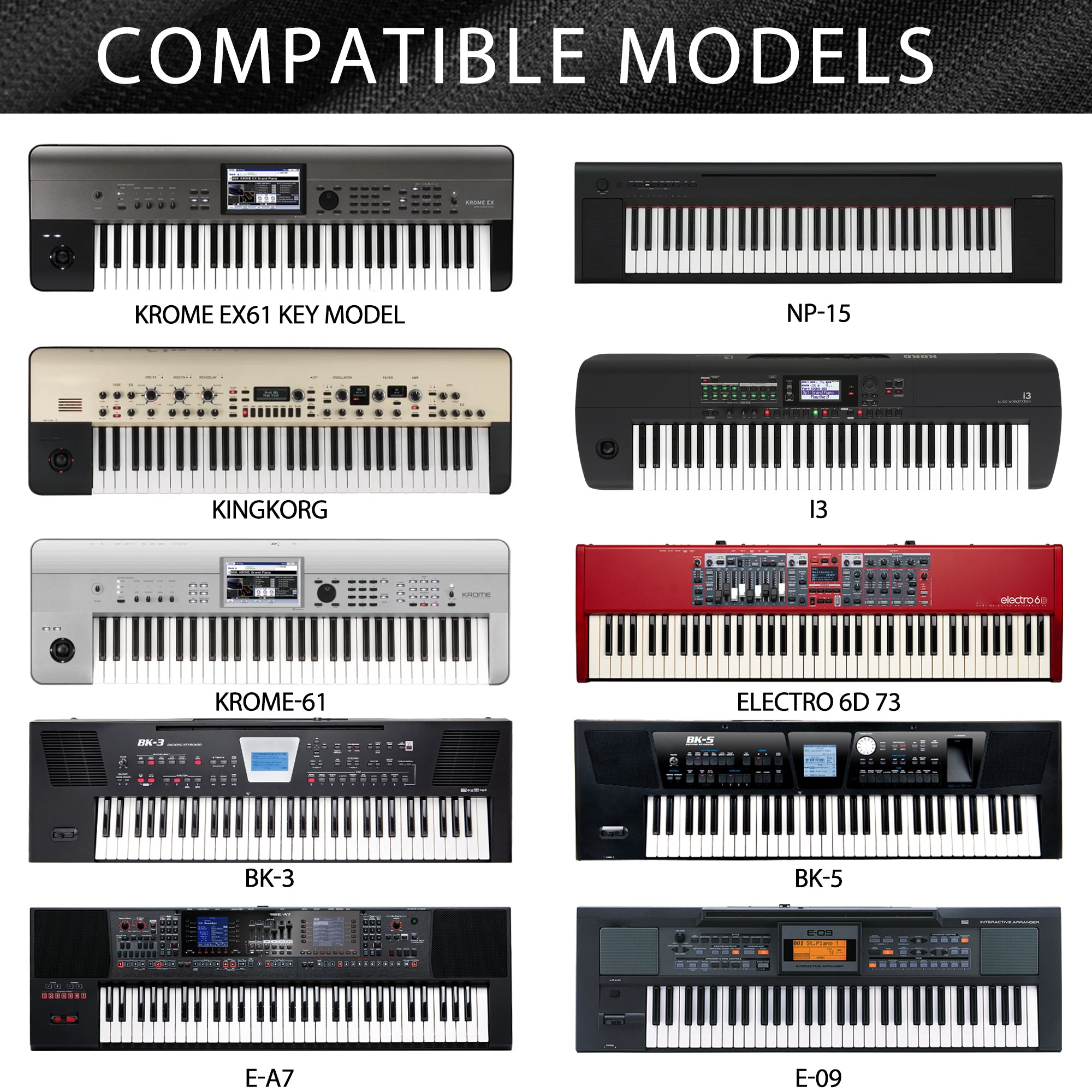 Musiin 73 and 76 keys piano keyboard dust cover,compatible with Nord Electro 6D 73 key, Yamaha NP-15, Luxury Chinlon Anti-dust & Scratch-proof, Smooth Touch & Custom Fit