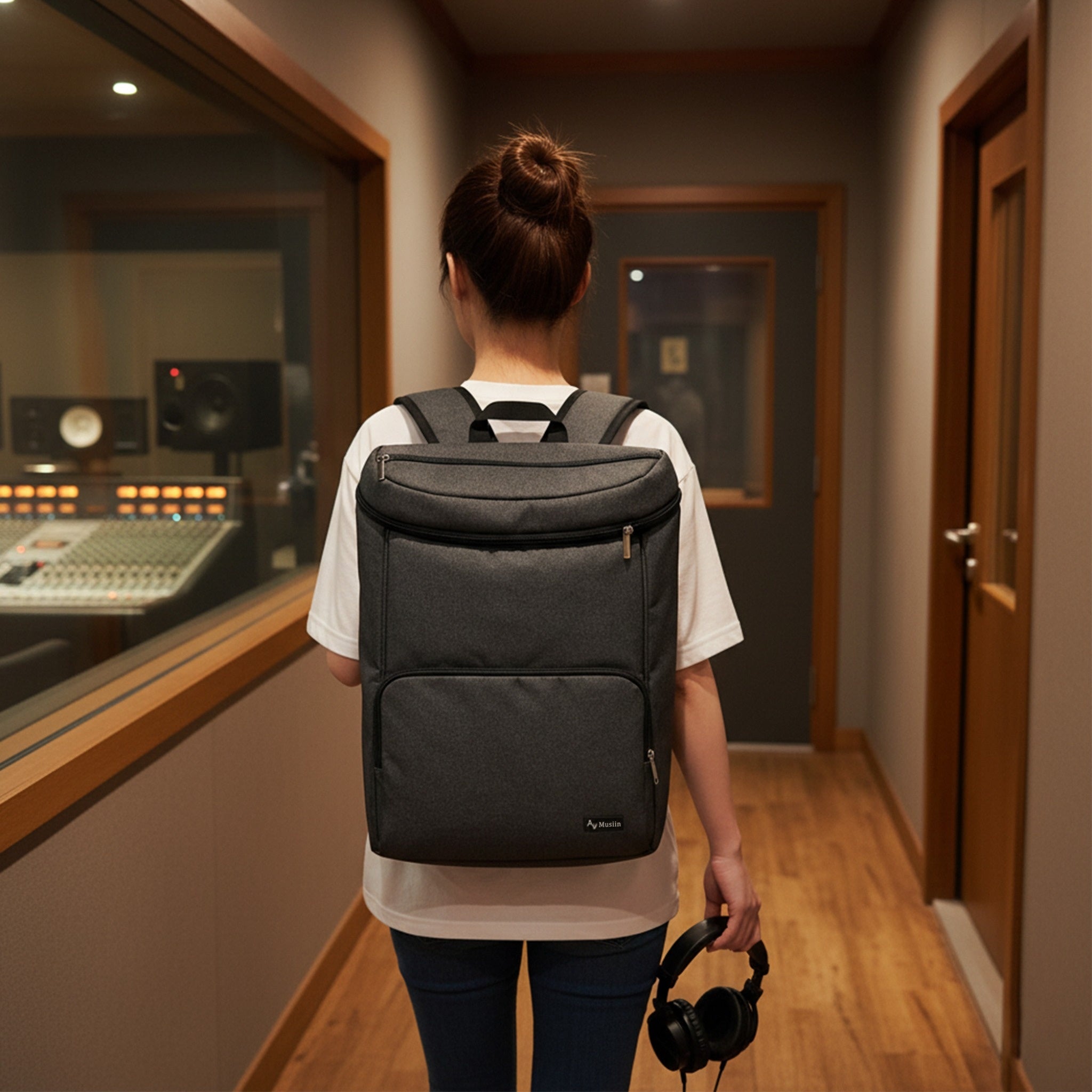 Musiin Audio Workstation Backpack Compatible with NI Maschine+,Ableton Push3,AKAI MPC One+,Line 6 Helix Stadiu,Elektron Tonverk, Launch Control XL MK3 Ultimate Protection for Device and Cover